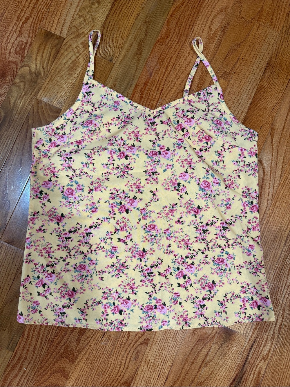 Floral Yellow Spaghetti Strap Camisole Top